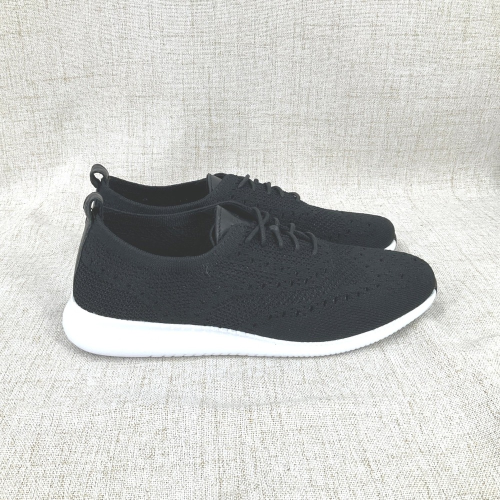 Cole Haan‎ Zerogrand Stitchlite Wingtip Oxford Women Sz 8B Black Knit Sneakers